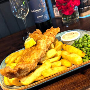 Fish and chips at the Castle Pub - Oxford